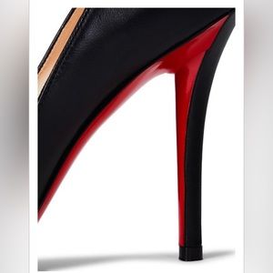 EUC CHRISTIAN LOUBOUTIN APOSTROPHY PUMP 100 NAPPA SHINY 40.5 BLACK